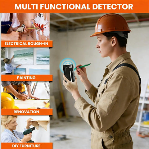 Straight Shooter Handheld Wire And Pipe Detector Finds Wood Studs Steel Pipes Live Ac Wires Behind Drywall No Sweat For Weekend Warriors And Pro Contractors