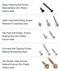 All Purpose Self Drilling And Self Tapping Screws Kit For Drywall Metal And Wood Zinc Plated Assortment with 5 screw types displayed