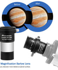 Complete Telescope Eyepiece Set For Beginners With 6mm Plossl And 15mm Kellner Eyepieces, 2X Barlow Lens for enhanced planet viewing