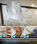 Bonk Free Household Furniture Edge Guard For Baby Proofing And 16 Foot Pre Taped Clear Corner Protectors displayed on a glass surface.