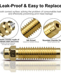 Close-up of brass and hardened steel nozzle from 2 Pack 0.4mm Centauri Carbon Hotend Kit For Elegoo CC And CC2 3D Printer