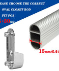 Built To Last Oval Closet Rod End Supports Set With Rear Facing 6.5mm Pins For 15x30mm Rods Zinc Alloy Nickel Finish Heavy Duty Wardrobe Brackets For Home And Store Shelving No Deformation Rust Resistant Easy Assembly, 15x30mm oval rod