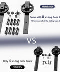 Heavy Duty Sliding Barn Door Hardware Rollers Black Two Pack Ultra Silent Pom Track Wheels with mounting screws and hangers