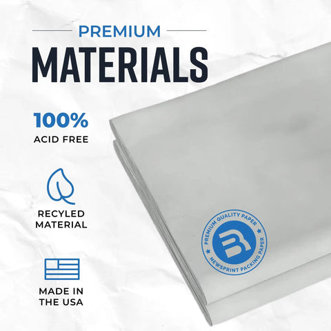Movers Favorite Packing Paper Sheets 640 Count 27 By 17 Inches 20 Lb Newsprint Made In USA acid free and recycled material