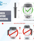 Mini Blender Tamper Plunger Replacement For 32 Oz And 48 Oz Standard Containers, Fits E310, Compatibility Guide Image