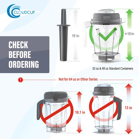 Mini Blender Tamper Plunger Replacement For 32 Oz And 48 Oz Standard Containers, Fits E310, Compatibility Guide Image