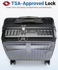 Compact 16 Inch Carry On Luggage With Front Laptop Pocket And TSA Lock With Wheels Airline Approved Hard Shell Suitcase
