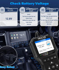 OBD2 Car Diagnostic Scanner With Battery Tester And Live Data displaying battery voltage of 12.8V