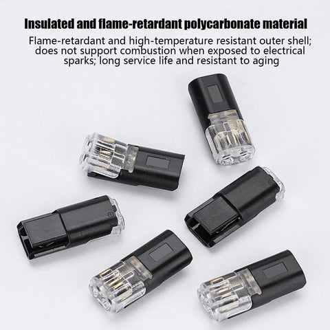 Double Wire Plug In Connectors With Locking Buckle No Wire Stripping Required Quick Connect Two Pin Electrical Splice