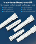 12 Piece Concrete Wall Anchor Set For TV Mounts And Shelves Includes 10x50mm And 10x60mm Expansion Bolts For M7 And M8 Screws Heavy Duty Masonry Mounting Hardware, white PP wall anchors