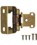 Two Pack Antique Steel Cabinet Hinges For Kitchen Doors One Half Inch Overlay Half Hide Design Self Closing Hardware
