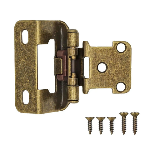 Antique Steel Cabinet Hinges For One Half Inch Overlay Doors Partial Wrap Half Hide Style Soft Close Closing Durable Kitchen Cabinet Hardware