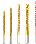 Heavy Duty Six Piece Titanium Coated Twist Drill Bit Set For Wood Metal Plastic Drilling with various sizes