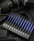 Rock Hard Impact Security Torx Bit Set Includes Twelve Premium S2 Steel Driver Bits With Bulletproof Magnetic Tips perfect for garage work.