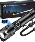 Beast Mode 100000 Lumen Flashlight With Zoom Beam, USB-C Rechargeable 5000mAh Battery, Smart LCD Display and wrist strap