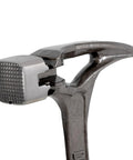 Close-up of Heavy Duty Steel Hammer With Milled Face 22 Oz For Demolition Drywall And Wood One Piece Forged Steel I Beam Shaft