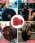 4 Pack Red Plastic Dumbbell Self Locking Nuts Barbell Accessory For Quick Weight Changes Durable Anti Skid Locking Nuts