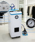 Pro Grade Industrial Steam Generator Boiler With 7 Liter Tank And 3.5 Kilowatt Motor showing control panel and manometer for dry cleaning.