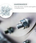 Smooth Glide Industrial Grade Carbon Steel T Slot Nuts 40 Pack sliding hammer head fasteners in close-up, showing thread detail.