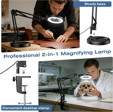 10X Magnifying Glass With Light And Stand For Close Work, 4.3-Inch Lens used for precise crafting and scientific examination