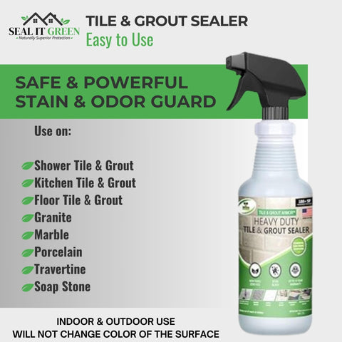 Go-To Pro-Grade Grout Sealer Heavy Duty For Indoor Outdoor Use Non Toxic VOC Free Odorless spray bottle with product info label