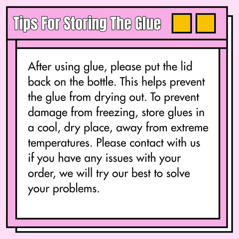 Tips for storing glue from Waterproof Lace Wig Glue Kit With 5 Piece Set And Remover, Wax Stick, Edge Control Gel, And Lace Melting Bands