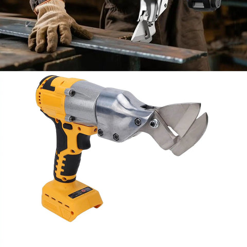 Depisuta Cordless Electric Metal Shears With 360 Degree Rotating Head And Alloy Blades for cutting metal in a handheld unit.