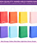 32 Pack Small Gift Bags With Handles Colorful Party Favor Bags 5.8 By 3.2 By 8.25 Inches Bulk Gift Bags Eight Colors