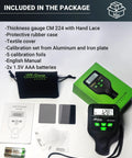 Car Paint Thickness Gauge With 0.1 Micron Resolution, Ready To Use Digital Coating Meter For Auto Inspections, Detects Fe, Al And Zn, Factory Calibrated, Fast Accurate Readings, Large Backlit LCD Display, Ideal For Bodywork Checks, accessories included