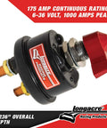 Longacre weatherproof battery disconnect switch with red knob and dual terminals