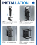 Installation steps for Keep Your Ride Tight With This Heavy Duty 2.5 Inch Truck Bed Hitch Holder And Trailer Storage Bracket.