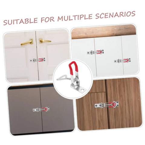 Heavy Duty Toggle Latches Set of 4 With Adjustable Metal Joints for Doors, Cabinets and Boxes, Strong Pull Capacity, Buckle Joint Design for Quick Install and Secure Latching on cabinet doors