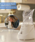 Steam Inhaler For Fast Drug Free Congestion Relief With Adjustable Steam Control, Universal Mask in use on kitchen counter