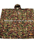 Ultra Lightweight Ripstop Nylon Rain Poncho With Adjustable Hood Camouflage Pattern Ultra Packable Into Included 8x4 Stuff Sack Extra Long Coverage 54 Inch Wide By 48 Inch Long Great For Hiking And Outdoor Adventures laying flat