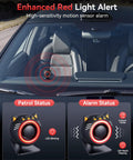 High Impact Car Alarm System With Vibration Sensor 120dB Siren And Red Strobe Lights Dual Alert Security For Your Ride Easy Install Deterrence Against Thieves Auto Arm And Alarm On Vibration, mounted on car dashboard