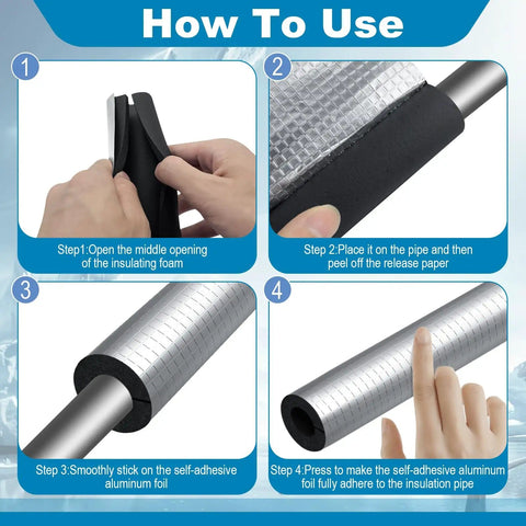 Step-by-step guide on installing Six Pack Three Quarter Inch Pipe Insulation Foam Tubes With Self Adhesive Aluminum Foil Wrap