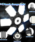 120W Deformable LED Garage Light With 6 Panels Adjustable 0 To 90 Degrees for 360 Degree Coverage in Garage Attic Basement