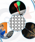 1000 Pcs Dart O Ring Assortment Kit with beefy rubber seals on dartboard with child holding dart