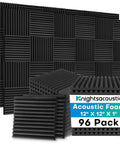 Crush Echo And Level Up Your Home Studio Setup With This Solid 96 Pack Of High Density Black Acoustic Foam Panels That Absorb Noise.