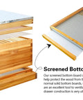 Two Pack Beehive Screened Bottom Boards for Langstroth Hives 10 Frame, Beeswax Dipped Cedar Wood with Entrance Reducer