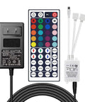 12V 44 Key Wireless IR Remote Controller With Dual Ports Rectifier Box And 3A Power Supply For 2835 3528 5050 RGB LED Strip Lights