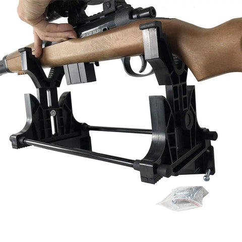 Portable Rifle And Handgun Display And Cleaning Stand For Airguns featuring lightweight, sturdy design for table or wall mount.