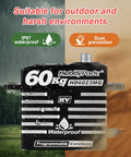 Waterproof 60Kg High Torque RC Servo With Metal Gears HV 8.4V shown in rainy and dusty environment
