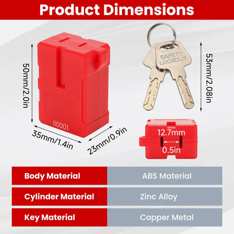 Electrical Plug Lockout Device For US 2 And 3 Prong Plugs Key Retaining Safety Lock 2 Pack OSHA LOTO Compliant dimensions and materials