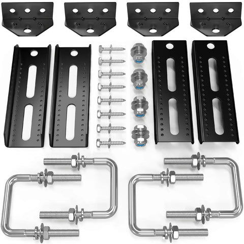 Rock Solid Universal 4 Pcs 8 Inch Boat Trailer Bunk Brackets With Swivel Top U Bolt Kit For Pontoon And Jet Hulls with hardware