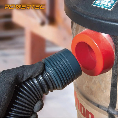 Connecting 10 Ft Flexible Vacuum Hose Dust Collection Kit For Woodworking Tools And Shop Vacuums to dust bin