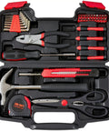 Versatile 39 Piece Tool Set For Home And DIY Needs With Red Storage Case Durable Steel Hand Tools For Home Garage Office Dorm And College Projects Handy For Everyday Repairs And Quick Fixes.