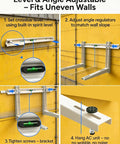 Heavy Duty Mini Split Wall Mount Bracket For 7000-12000 BTU AC Units, Outdoor Condenser Rack Supports Up To 400 Lbs installation steps