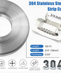 304 Stainless Steel Banding Kit With Tensioner And Cutter For Secure Packaging A Heavy Duty Strapping Tool That Delivers Easy Tensioning And Precise Cutting With A Ratchet Lock For A Firm Secure Grip. 304 stainless steel strip coil with 3/4 inch buckle