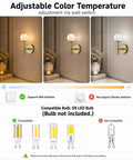 Adjustable color temperature display for 10 in Alabaster Wall Sconces Set of Two, Natural Marble Globe Wall Light